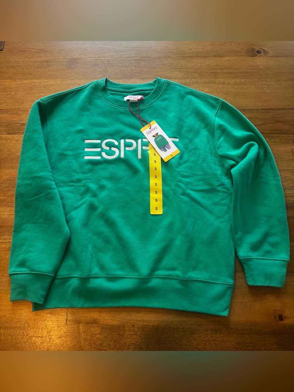Esprit Green Crewneck Sweatshirt with White Logo - Picture 2 of 5